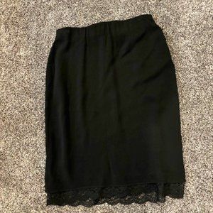 Max Studio Skirt with Lace Trim